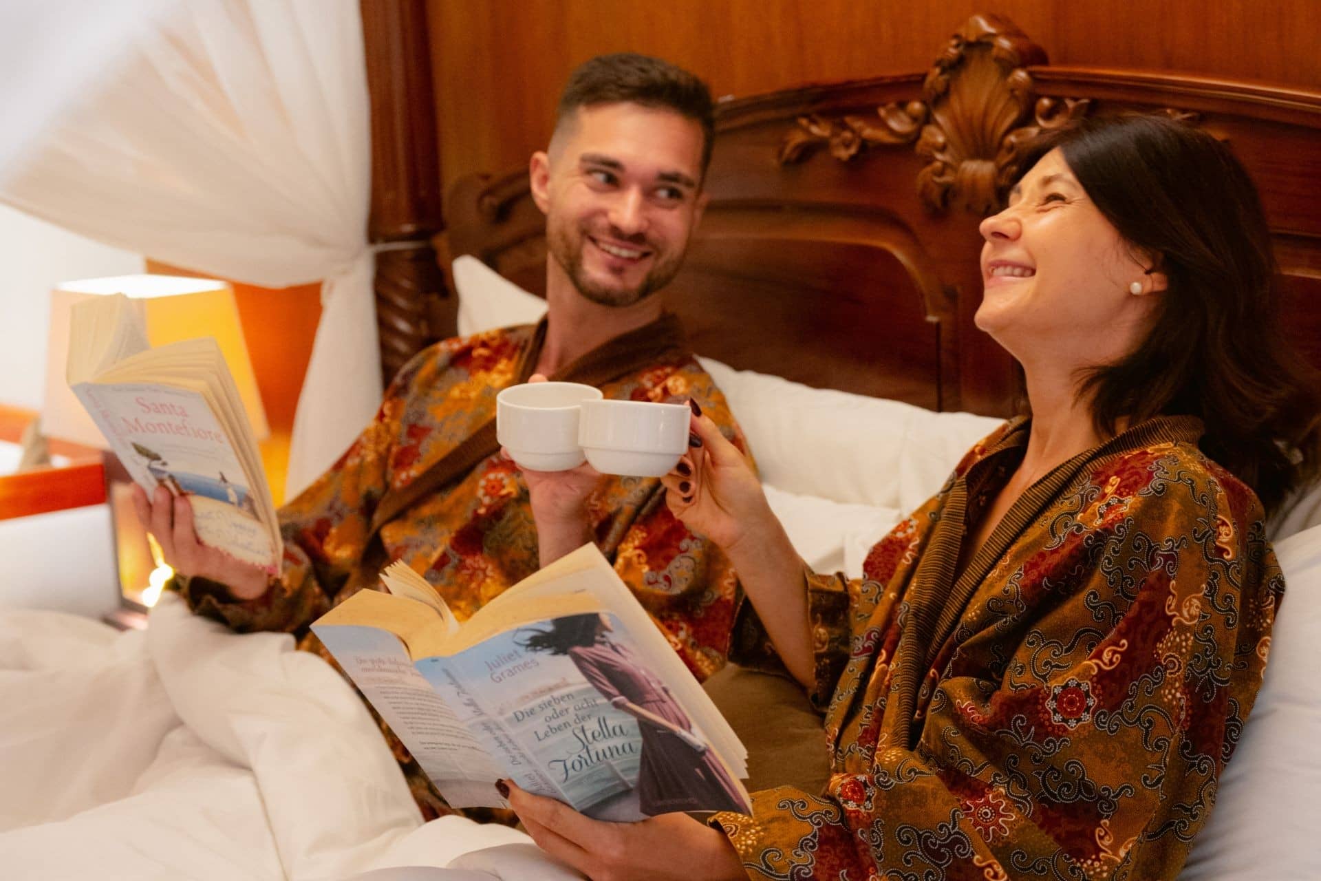 Romantic morning in bed for a couple at Astagina Resort & Spa.